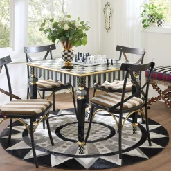 Dining Room & Kitchen|MacKenzie-Childs Courtly Check  Stripe Game Table