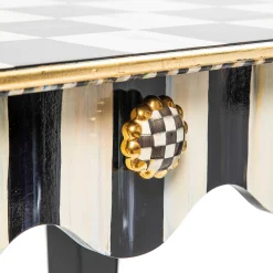 Living Room|MacKenzie-Childs Courtly Check Stripe Side Table