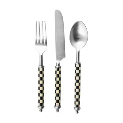 Dinnerware & Flatware|MacKenzie-Childs Courtly Check Supper Club 3-Piece Place Setting