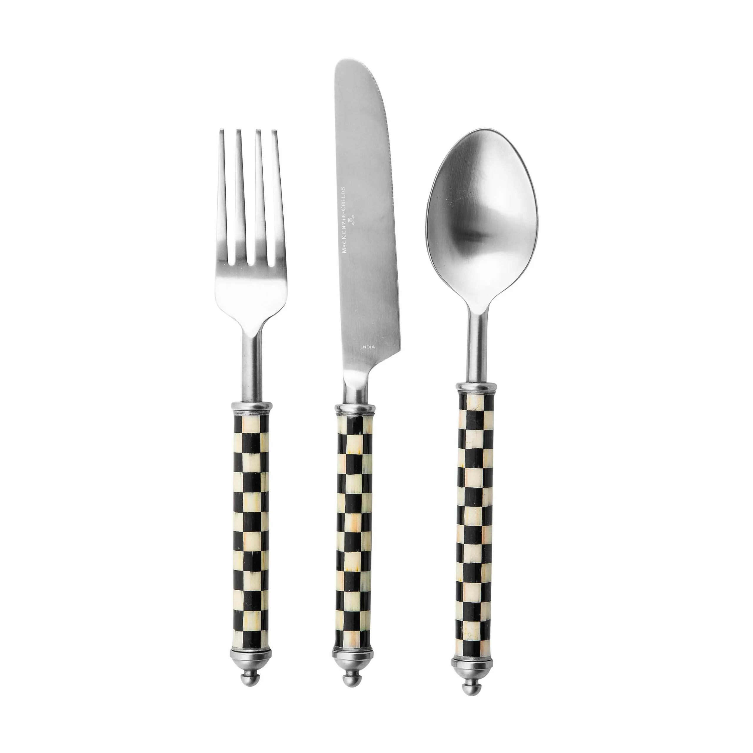 Dinnerware & Flatware|MacKenzie-Childs Courtly Check Supper Club 3-Piece Place Setting