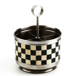 Serveware|MacKenzie-Childs Courtly Check Supper Club Flatware Caddy