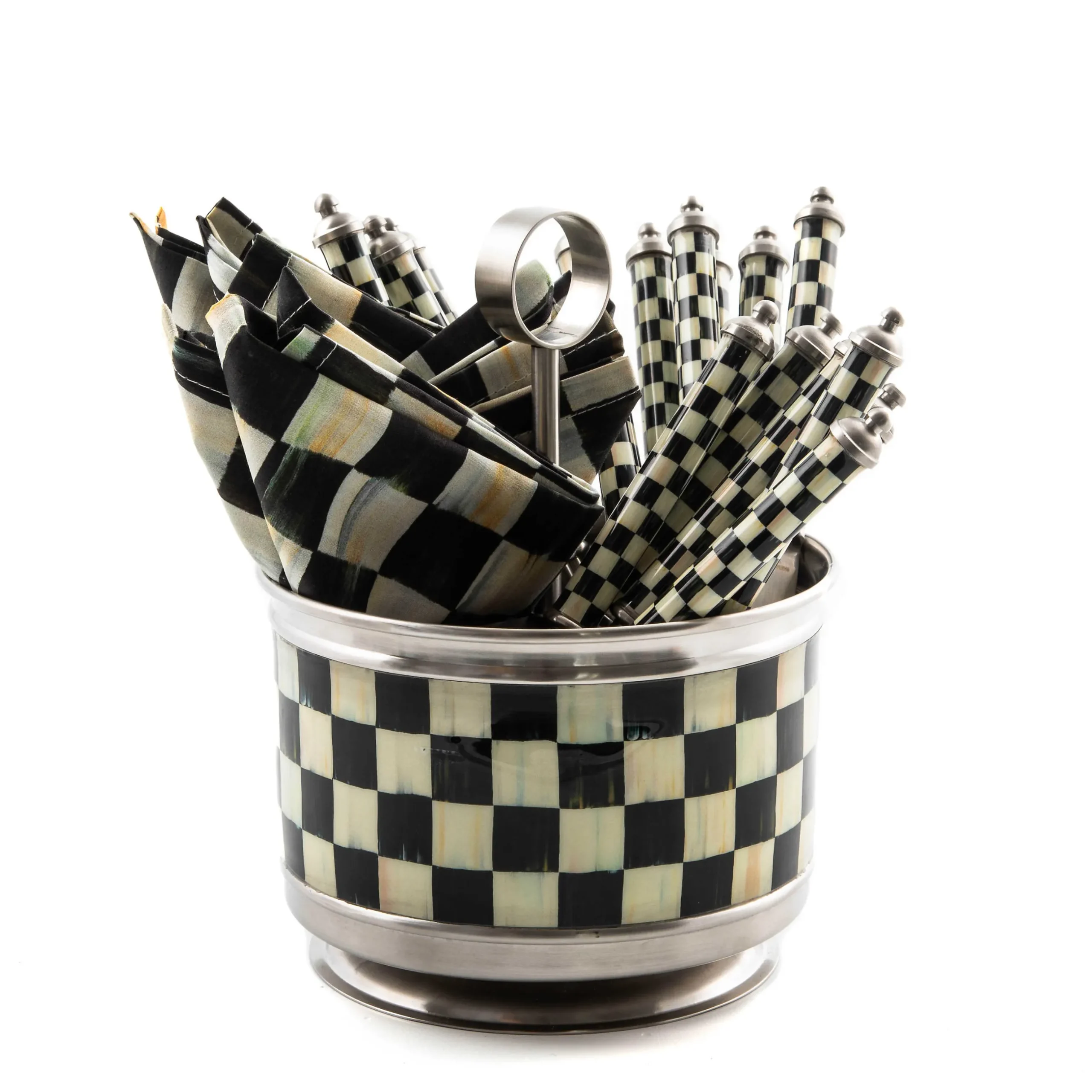 Serveware|MacKenzie-Childs Courtly Check Supper Club Flatware Caddy