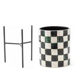 Room Accents|MacKenzie-Childs Courtly Check Tabletop Planter