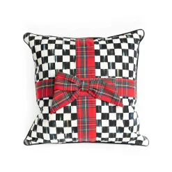 Holiday|Pillows, Throws, & Cushions|MacKenzie-Childs Courtly Check Tartan Bow Throw Pillow