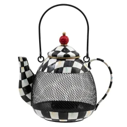 Spring|Outdoor|MacKenzie-Childs Courtly Check Teapot Bird Feeder