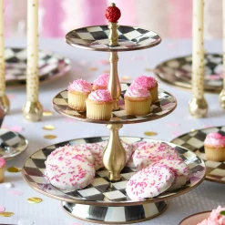 Bar Entertaining|MacKenzie-Childs Courtly Check Three Tier Sweet Stand