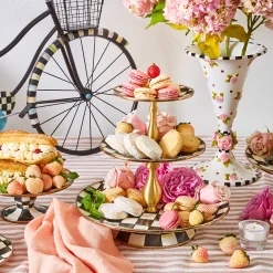 Bar Entertaining|MacKenzie-Childs Courtly Check Three Tier Sweet Stand