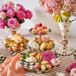Bar Entertaining|MacKenzie-Childs Courtly Check Three Tier Sweet Stand