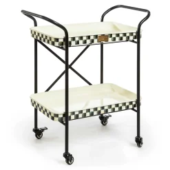 Dining Room & Kitchen|Kitchen Storage & Organization|MacKenzie-Childs Courtly Check 2-Tier Kitchen Cart