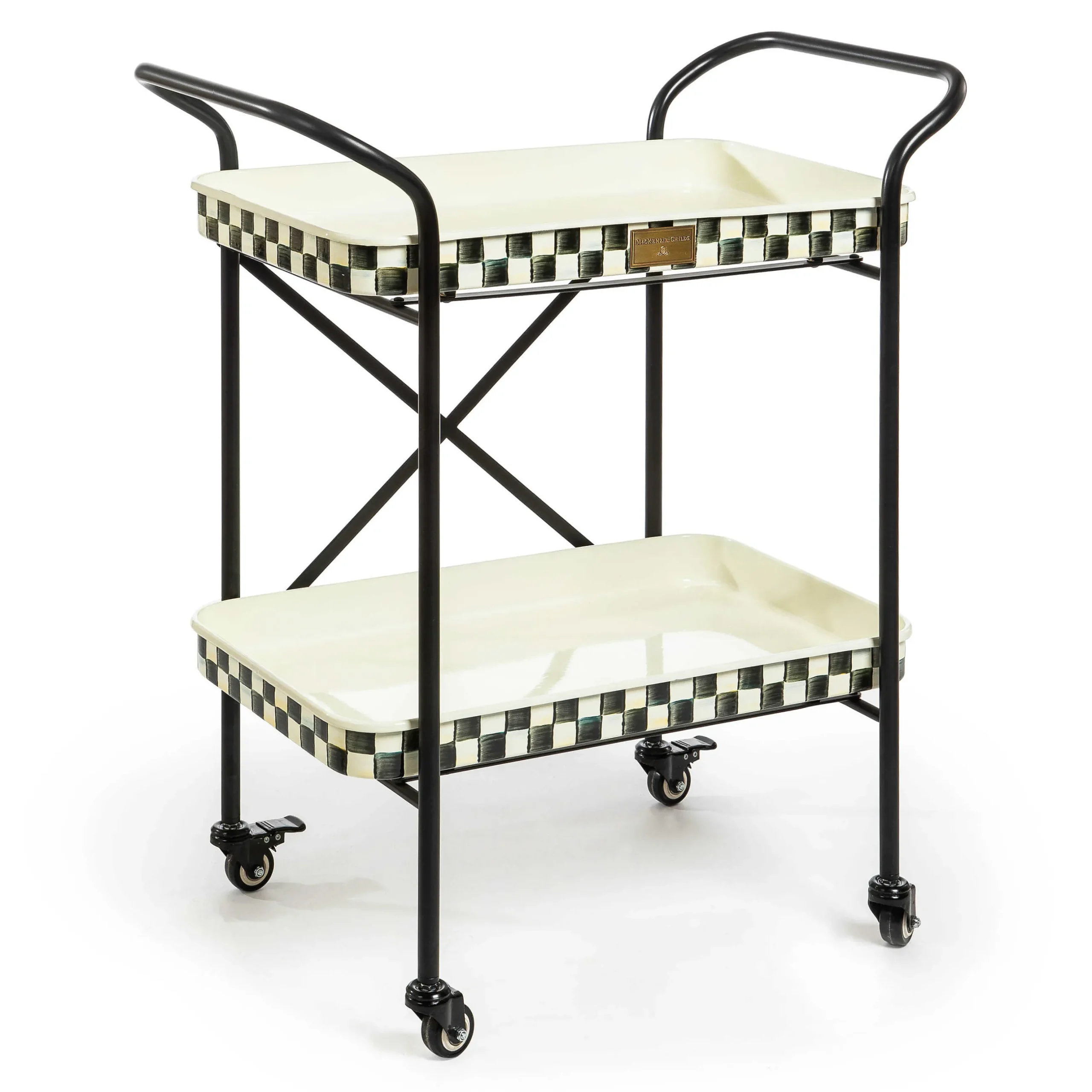 Dining Room & Kitchen|Kitchen Storage & Organization|MacKenzie-Childs Courtly Check 2-Tier Kitchen Cart