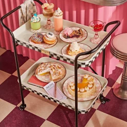 Dining Room & Kitchen|Kitchen Storage & Organization|MacKenzie-Childs Courtly Check 2-Tier Kitchen Cart