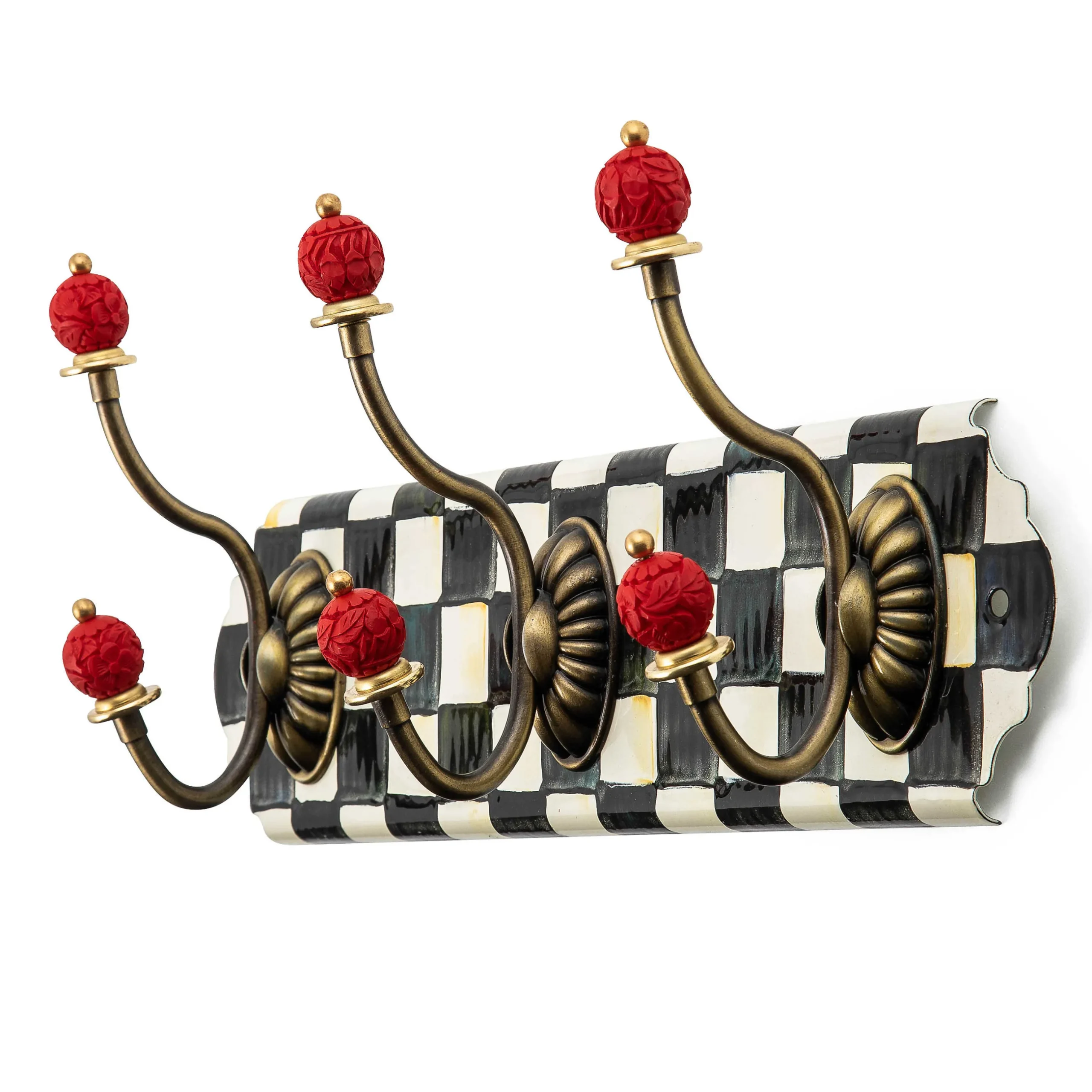 Finishing Touches|Room Accents|MacKenzie-Childs Courtly Check Triple Wall Hook