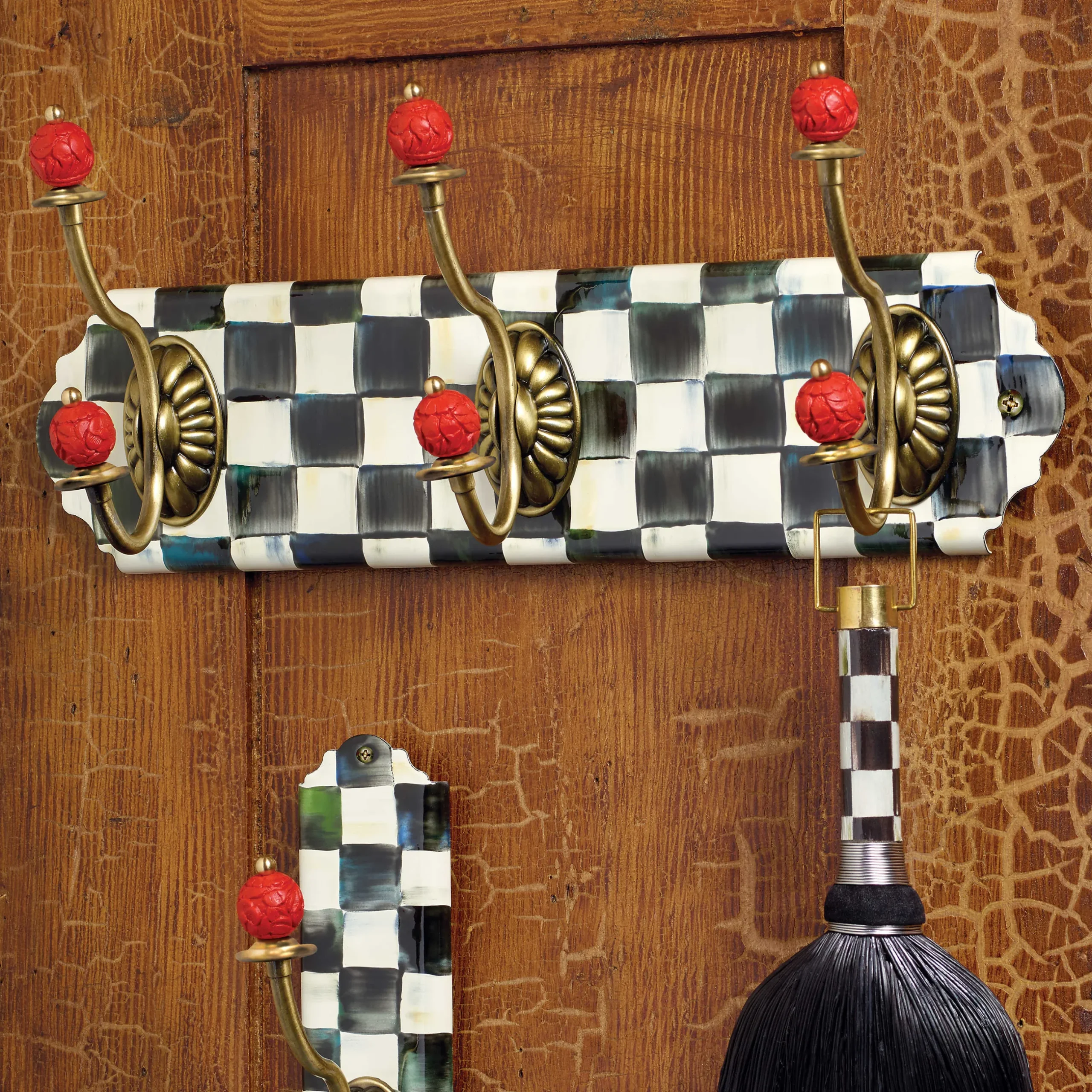 Finishing Touches|Room Accents|MacKenzie-Childs Courtly Check Triple Wall Hook