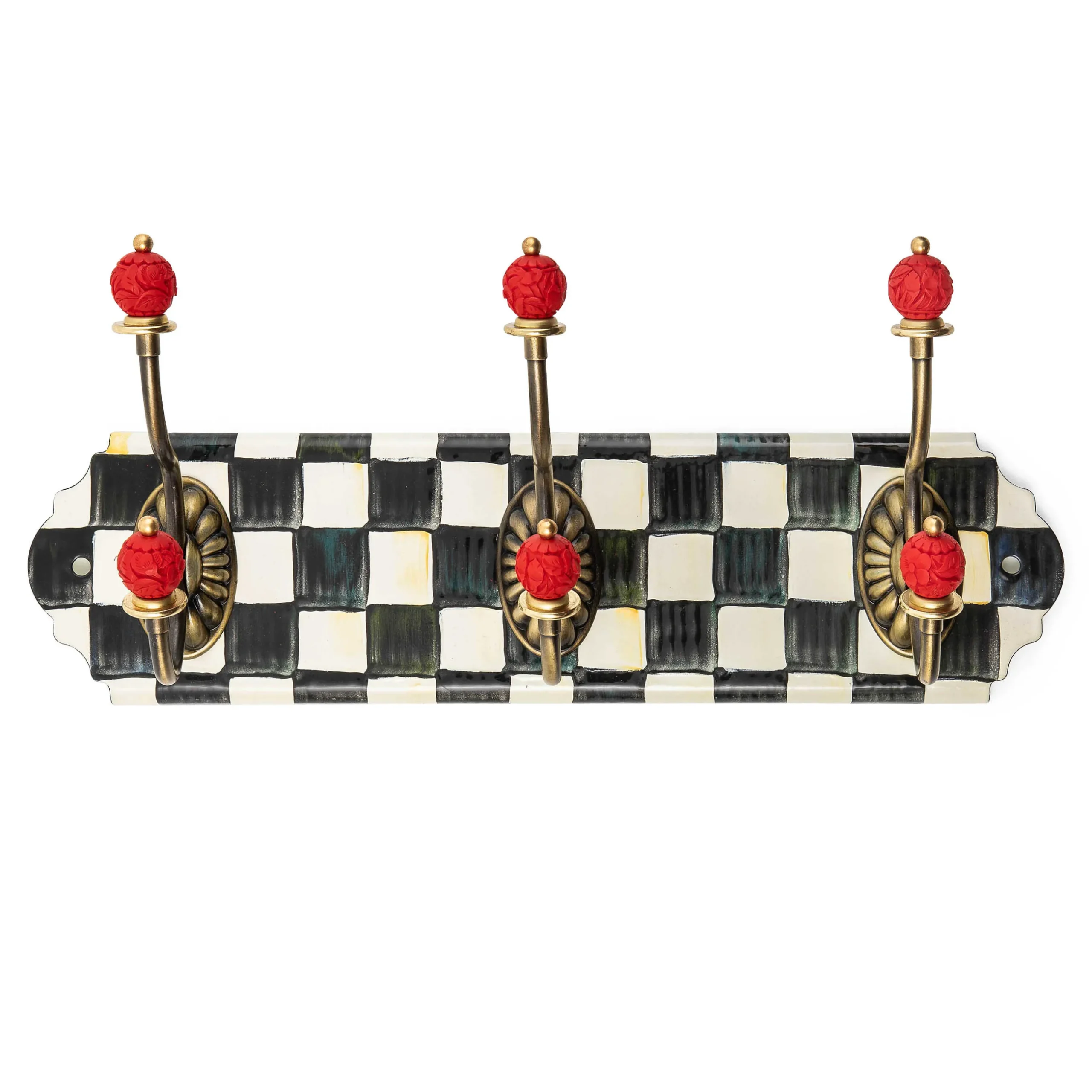 Finishing Touches|Room Accents|MacKenzie-Childs Courtly Check Triple Wall Hook