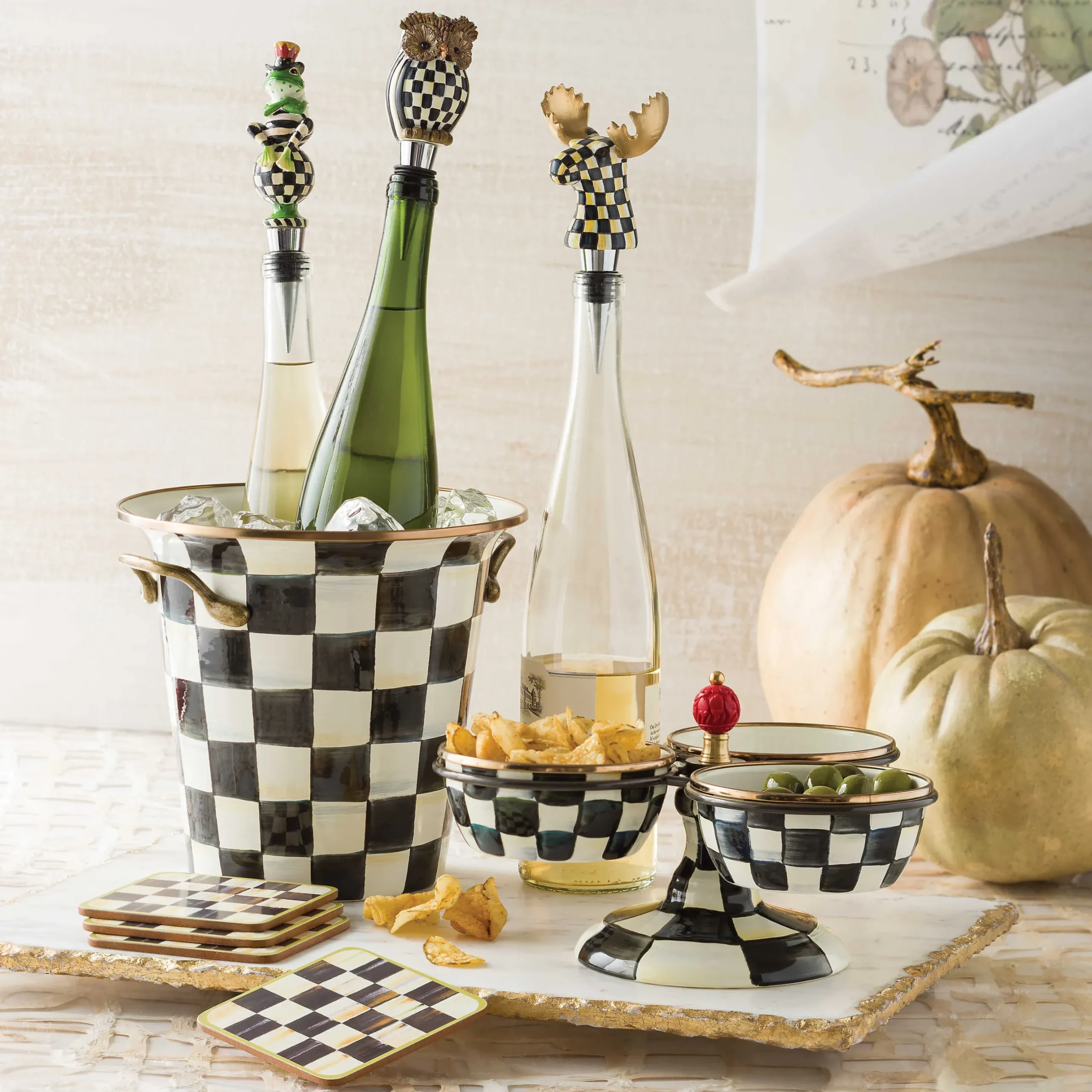 Bar Entertaining|Serveware|MacKenzie-Childs Courtly Check Triplicity