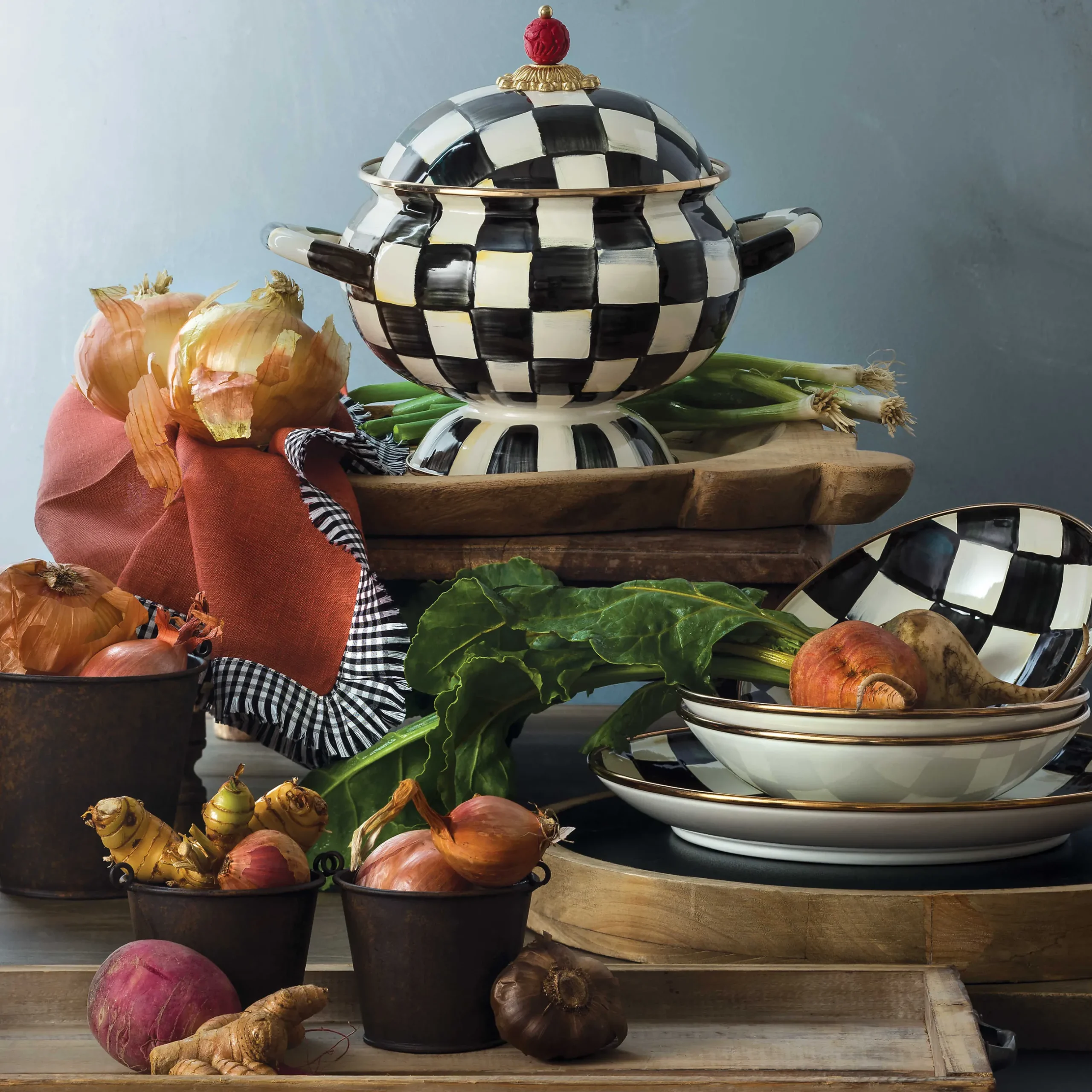 Serveware|MacKenzie-Childs Courtly Check Tureen