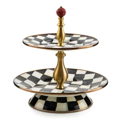 Bar Entertaining|MacKenzie-Childs Courtly Check Two Tier Sweet Stand