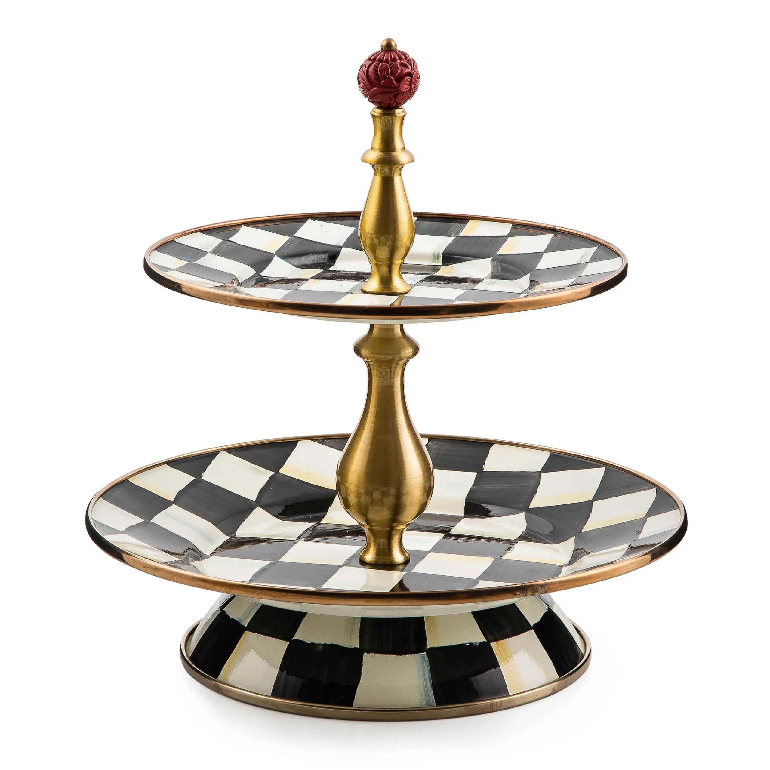 Bar Entertaining|MacKenzie-Childs Courtly Check Two Tier Sweet Stand