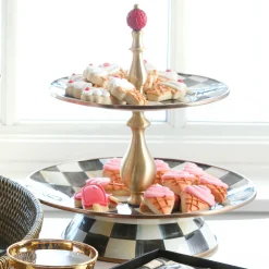 Bar Entertaining|MacKenzie-Childs Courtly Check Two Tier Sweet Stand