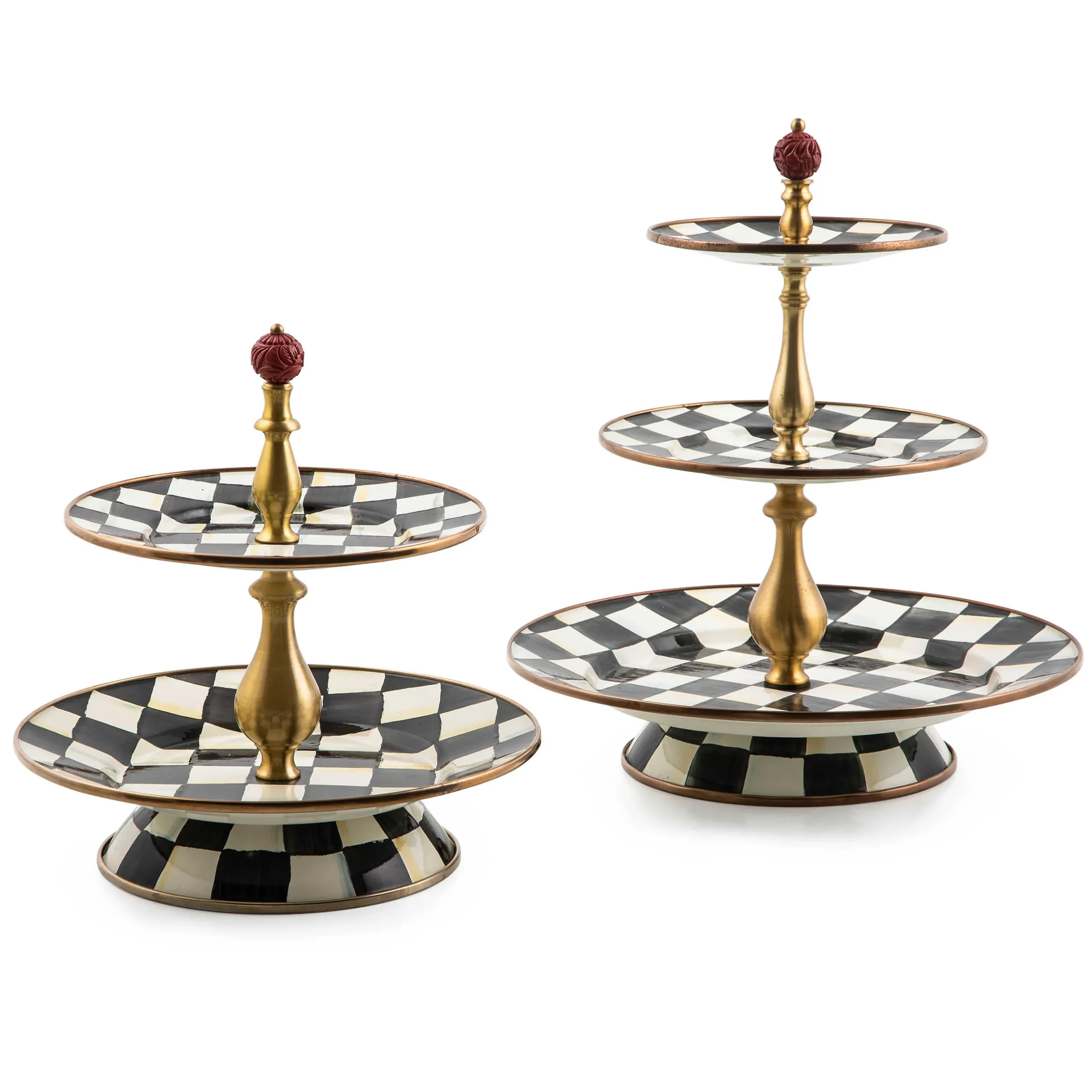 Bar Entertaining|MacKenzie-Childs Courtly Check Two Tier Sweet Stand