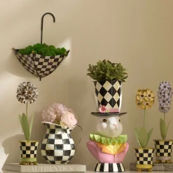 Spring|Greenery & Florals|MacKenzie-Childs Courtly Check Umbrella Wall Planter