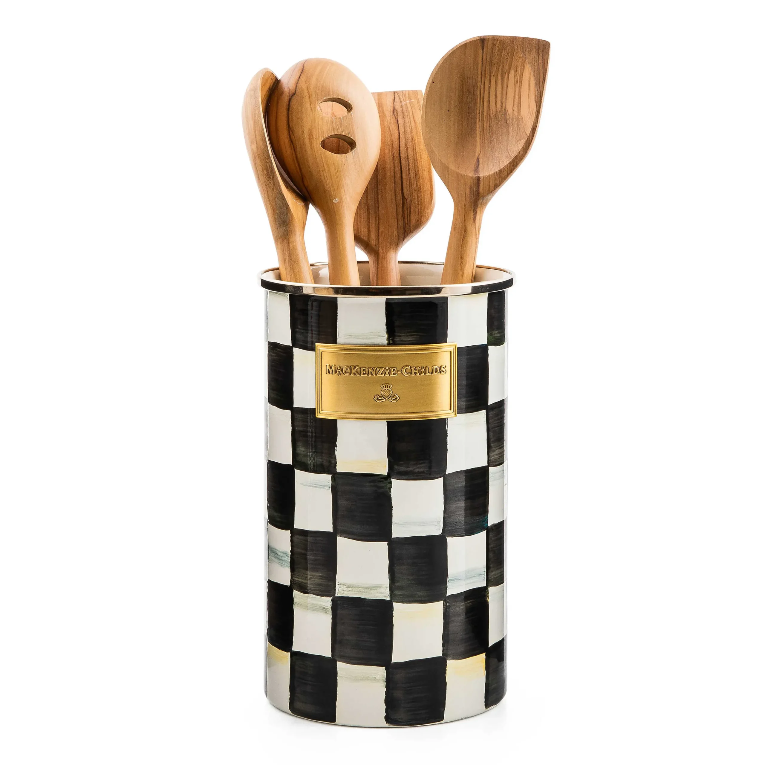 Kitchen Storage & Organization|MacKenzie-Childs Courtly Check Utensil Holder