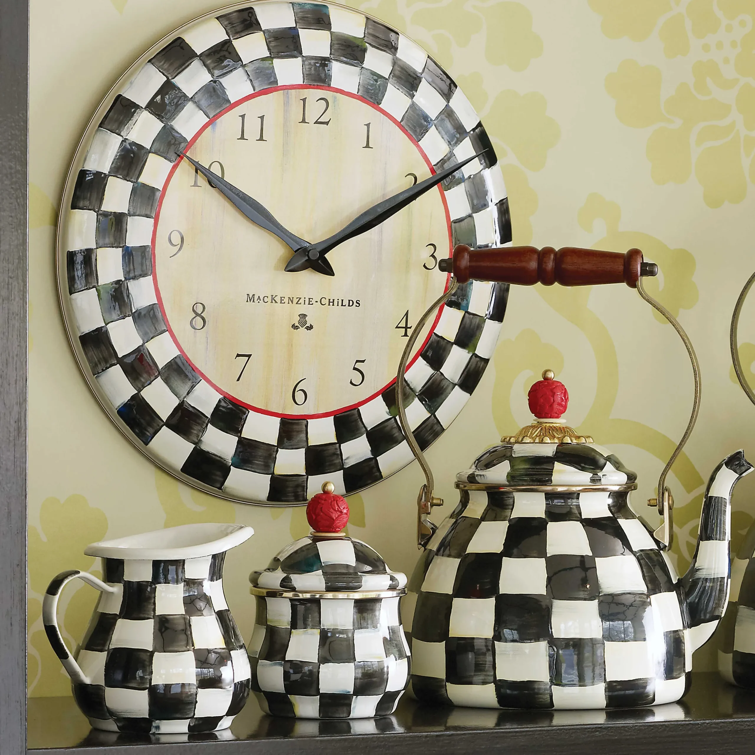 Room Accents|MacKenzie-Childs Courtly Check Wall Clock