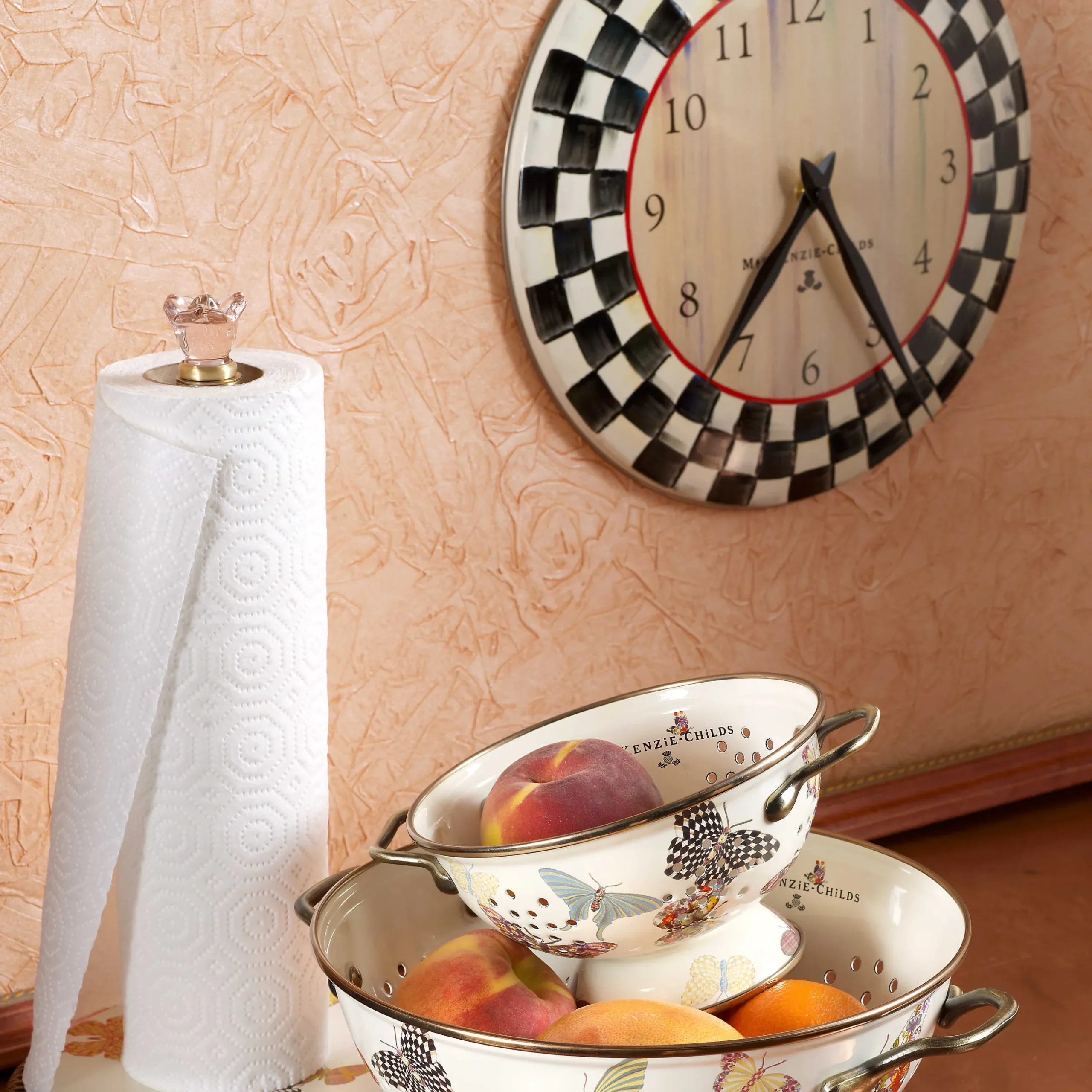 Room Accents|MacKenzie-Childs Courtly Check Wall Clock