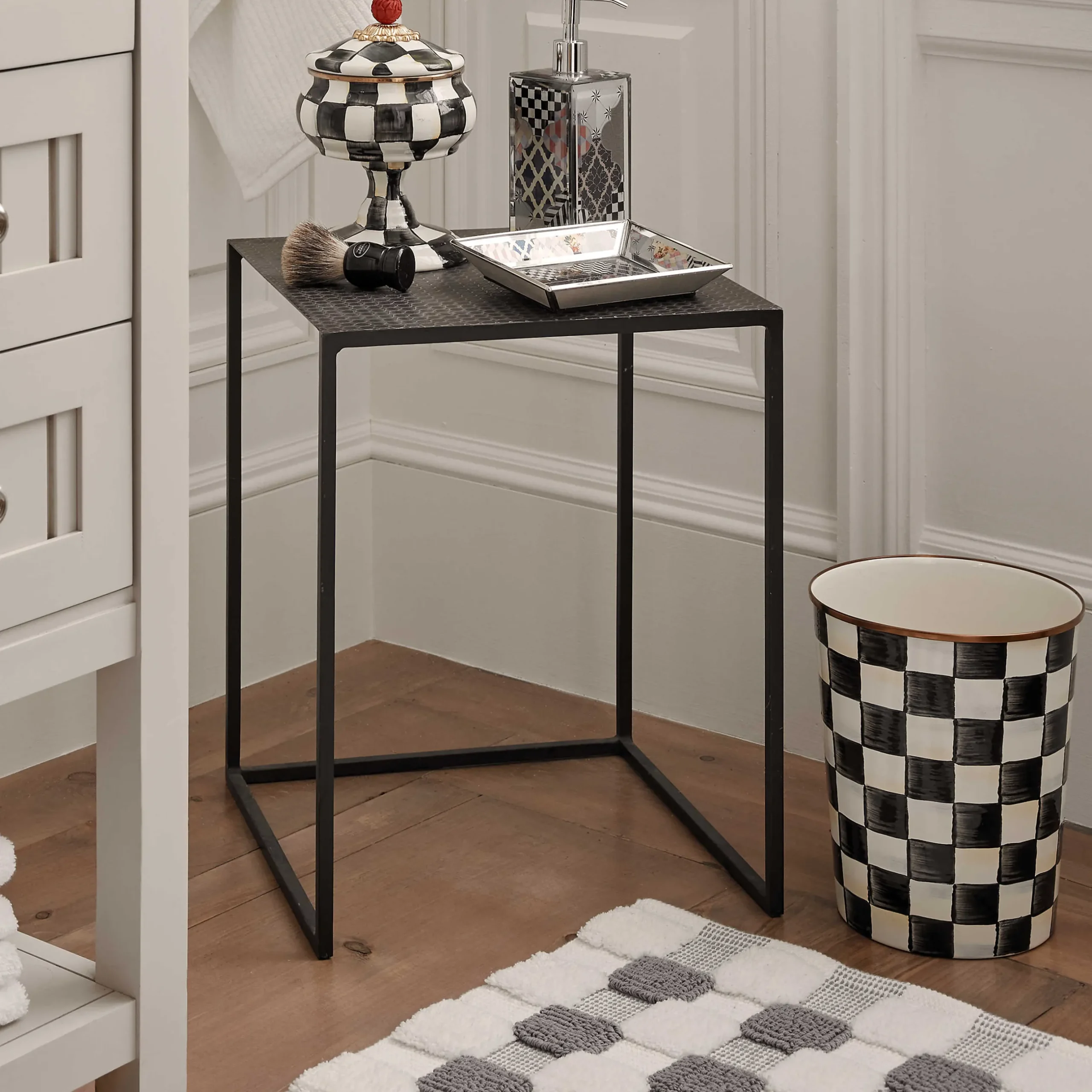 Bath & Bath Accessories|Room Accents|MacKenzie-Childs Courtly Check Waste Bin