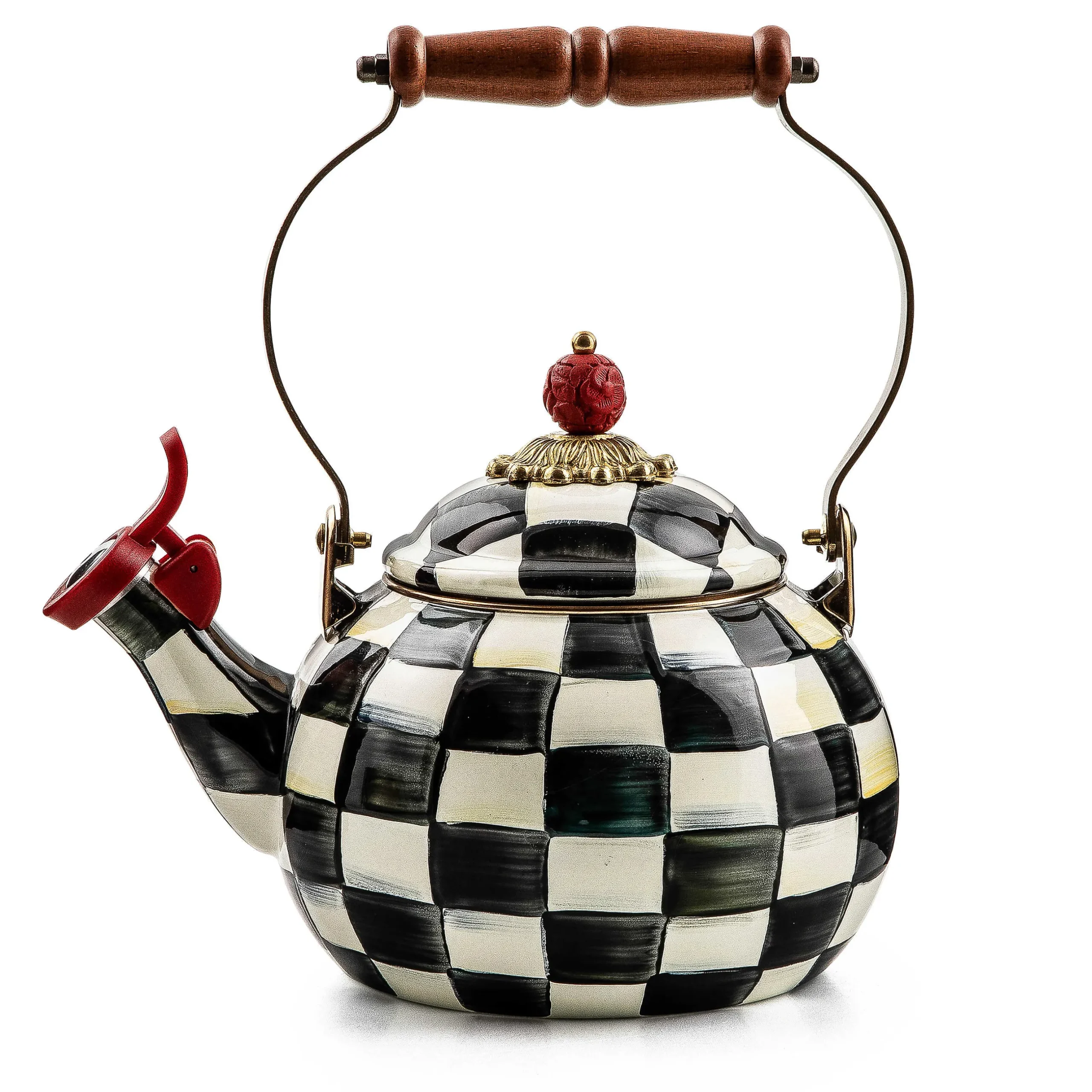 The Coffee Shop|Tea Kettles|MacKenzie-Childs Courtly Check Whistling Tea Kettle
