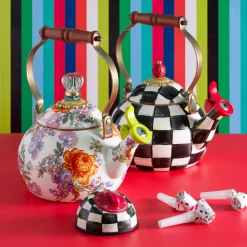 The Coffee Shop|Tea Kettles|MacKenzie-Childs Courtly Check Whistling Tea Kettle