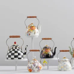The Coffee Shop|Tea Kettles|MacKenzie-Childs Courtly Check Whistling Tea Kettle