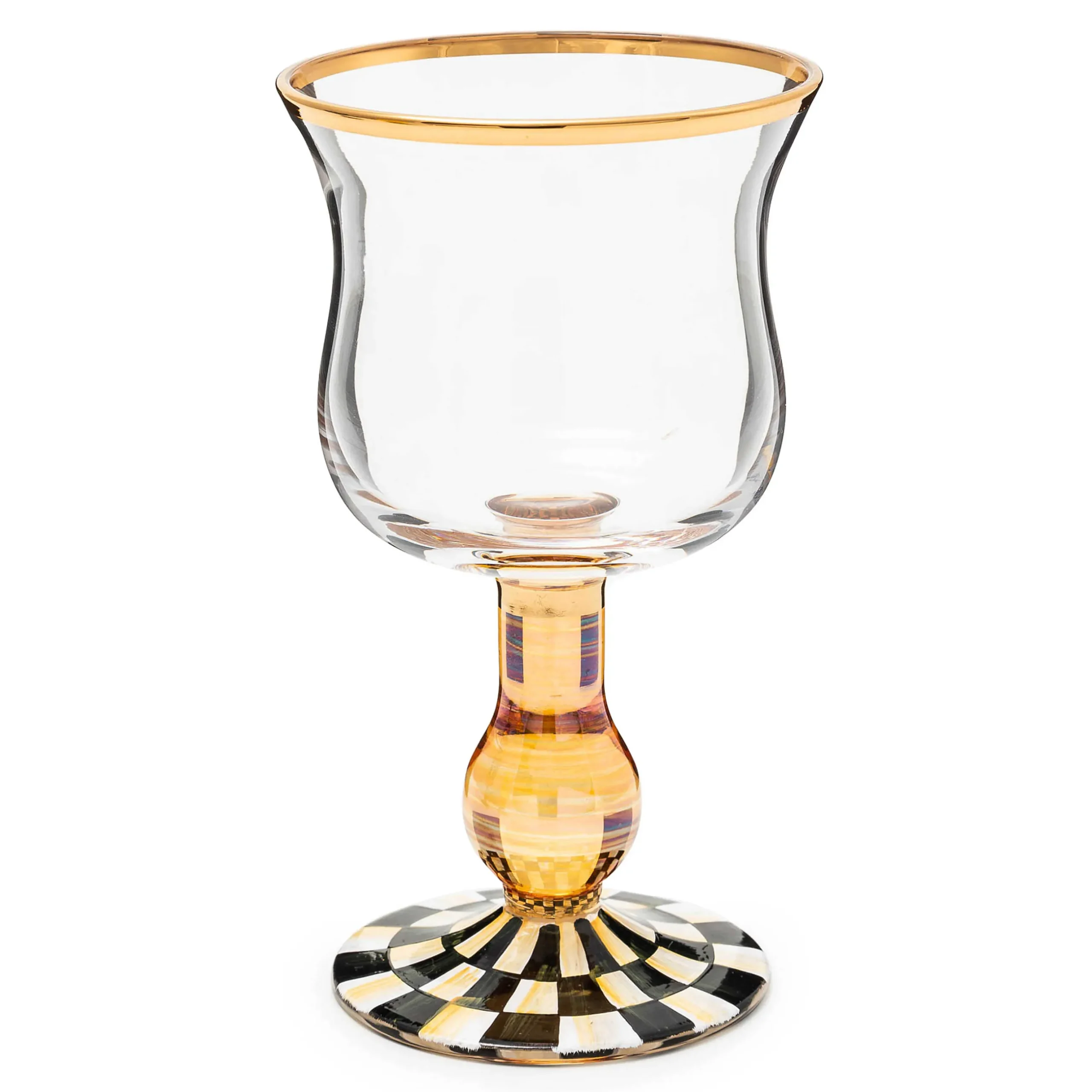 Fall Entertaining|Drinkware|MacKenzie-Childs Courtly Check Wine Glass