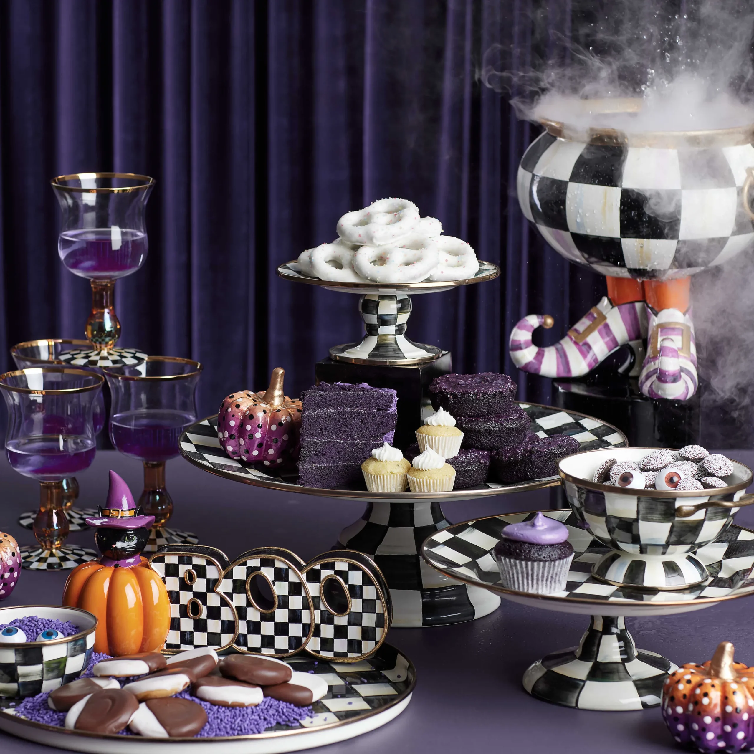 Fall Entertaining|Drinkware|MacKenzie-Childs Courtly Check Wine Glass