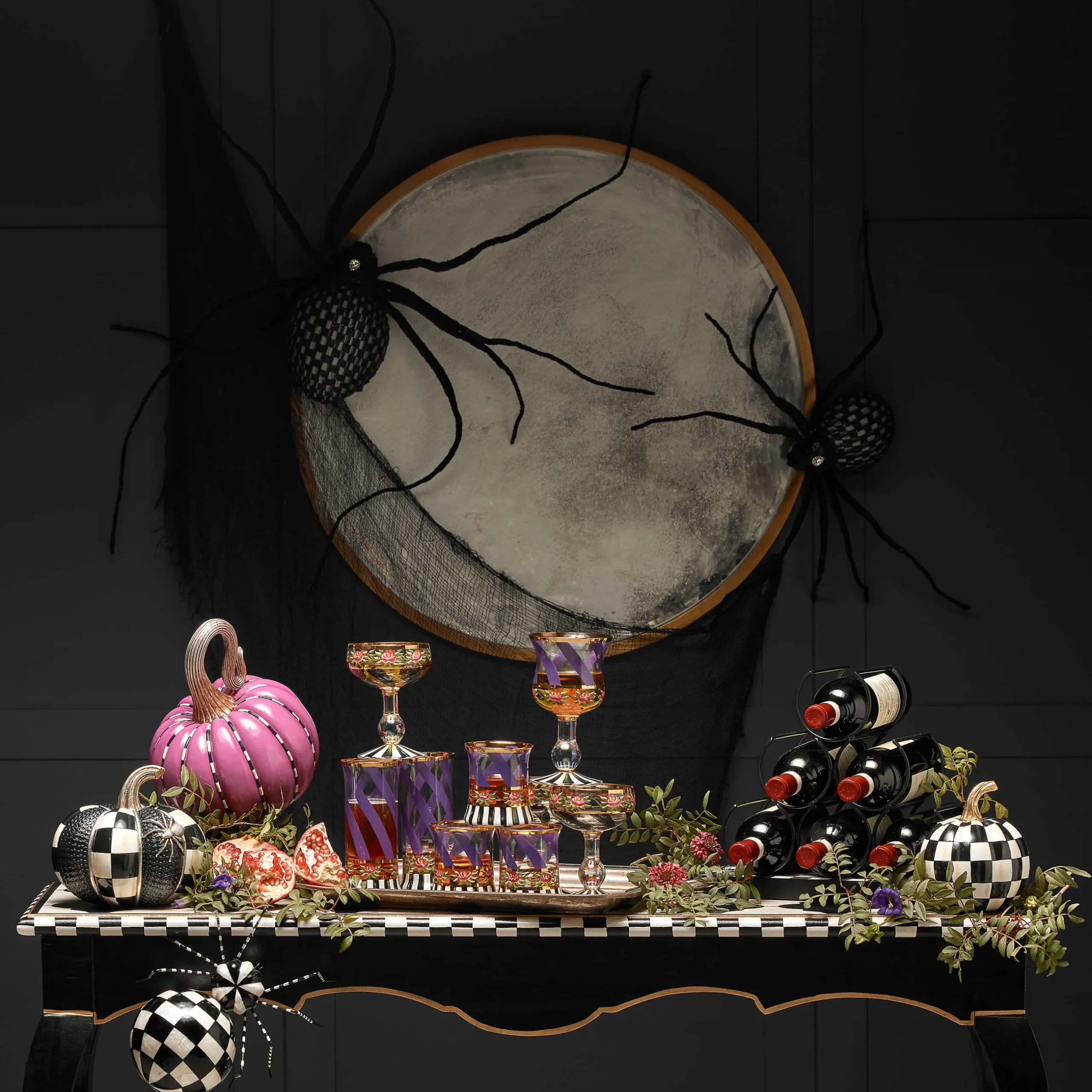 Fall Entertaining|Kitchen Storage & Organization|MacKenzie-Childs Courtly Check Wine Rack