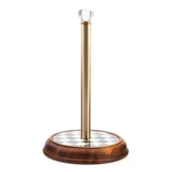 Kitchen Storage & Organization|MacKenzie-Childs Courtly Check Wood Paper Towel Holder