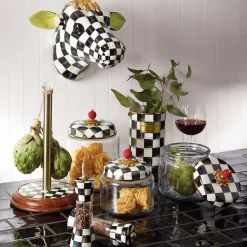 Kitchen Storage & Organization|MacKenzie-Childs Courtly Check Wood Paper Towel Holder
