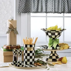 Kitchen Storage & Organization|MacKenzie-Childs Courtly Check Wood Paper Towel Holder