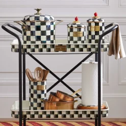 Kitchen Storage & Organization|MacKenzie-Childs Courtly Check Wood Paper Towel Holder