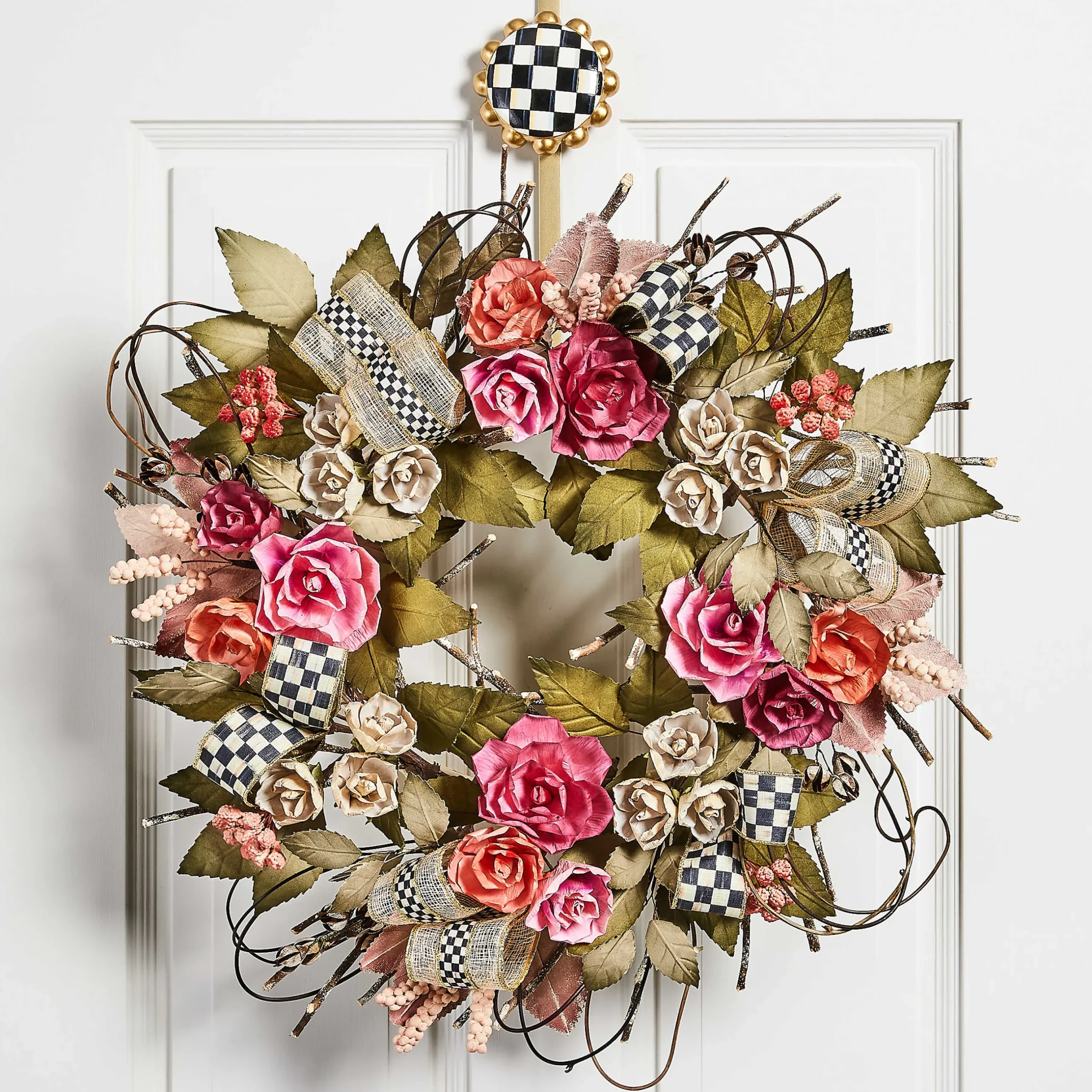 Easter|Spring|MacKenzie-Childs Courtly Check Wreath Hanger