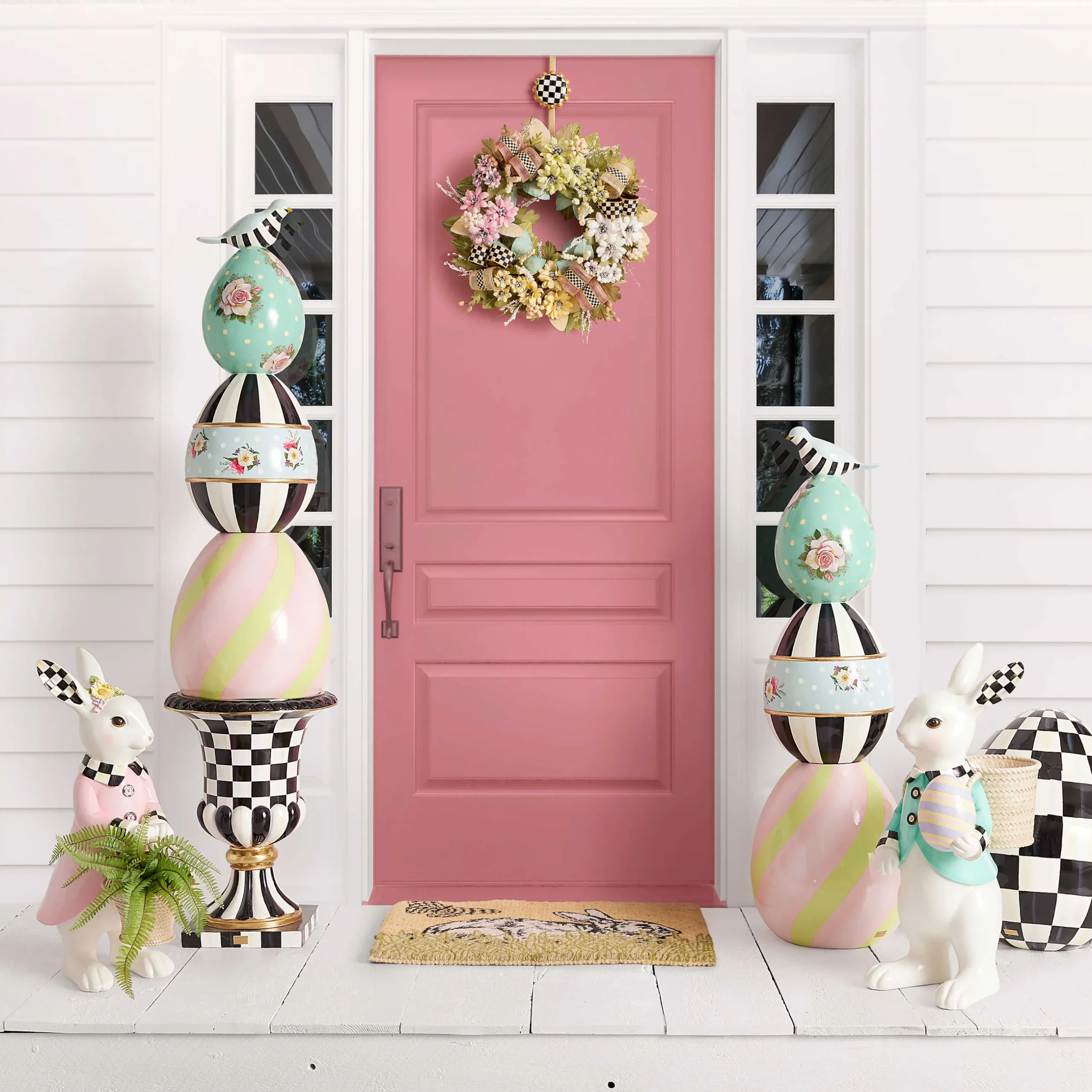 Easter|Spring|MacKenzie-Childs Courtly Check Wreath Hanger