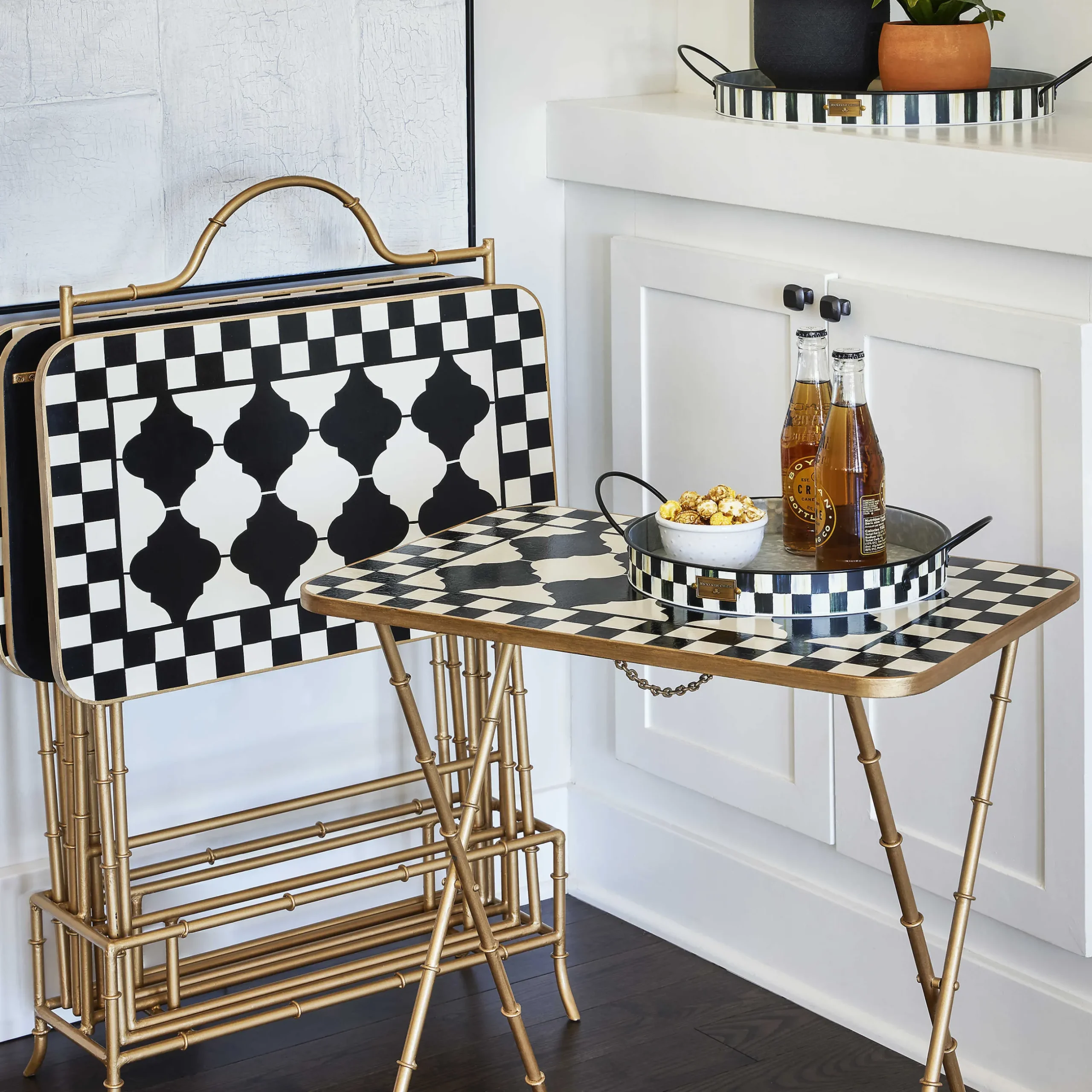 Living Room|Bar Entertaining|MacKenzie-Childs Courtly Cocktail Trays, Set of 4