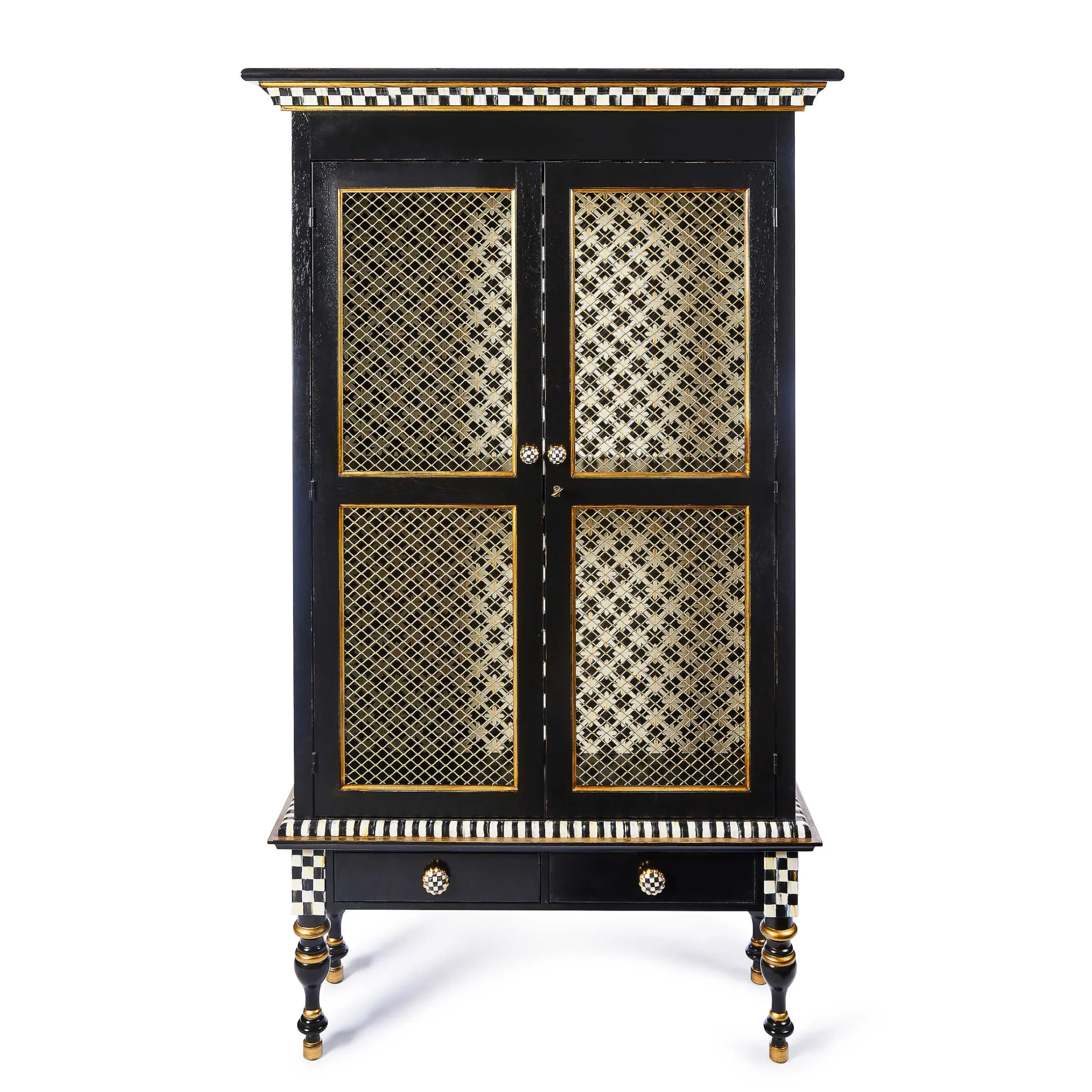 Storage Furniture|Dining Room & Kitchen|MacKenzie-Childs Courtly Criss-Cross Cabinet