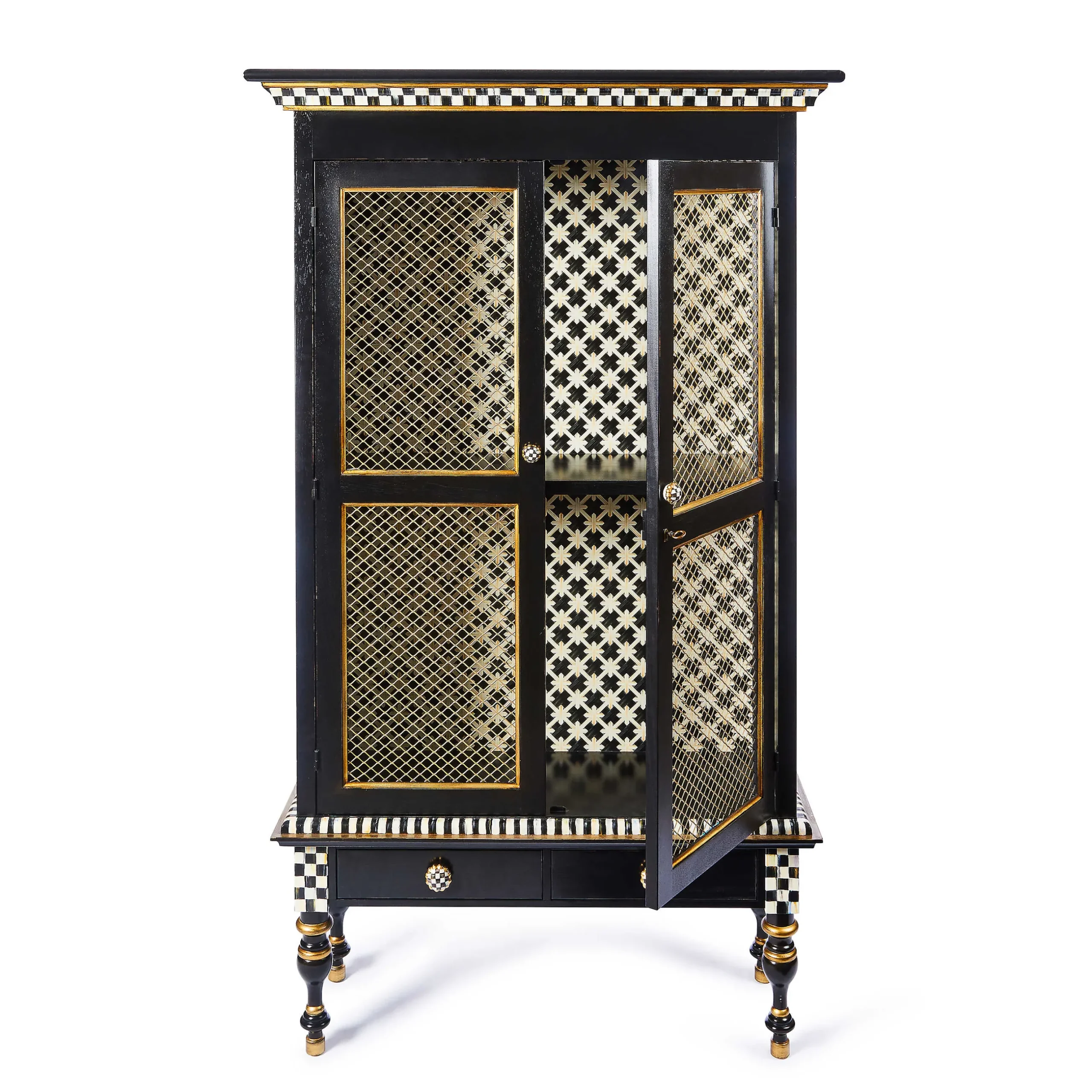 Storage Furniture|Dining Room & Kitchen|MacKenzie-Childs Courtly Criss-Cross Cabinet