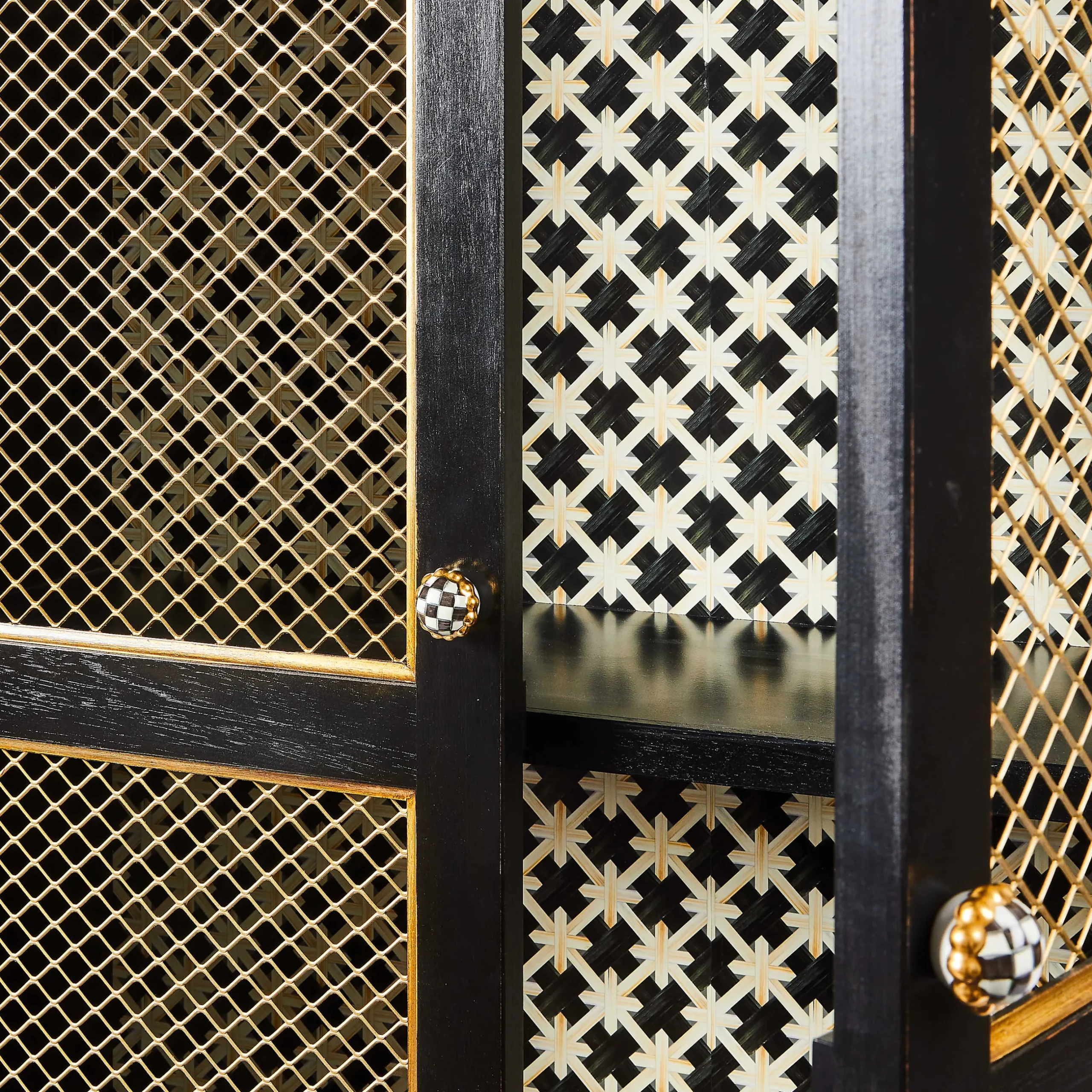 Storage Furniture|Dining Room & Kitchen|MacKenzie-Childs Courtly Criss-Cross Cabinet