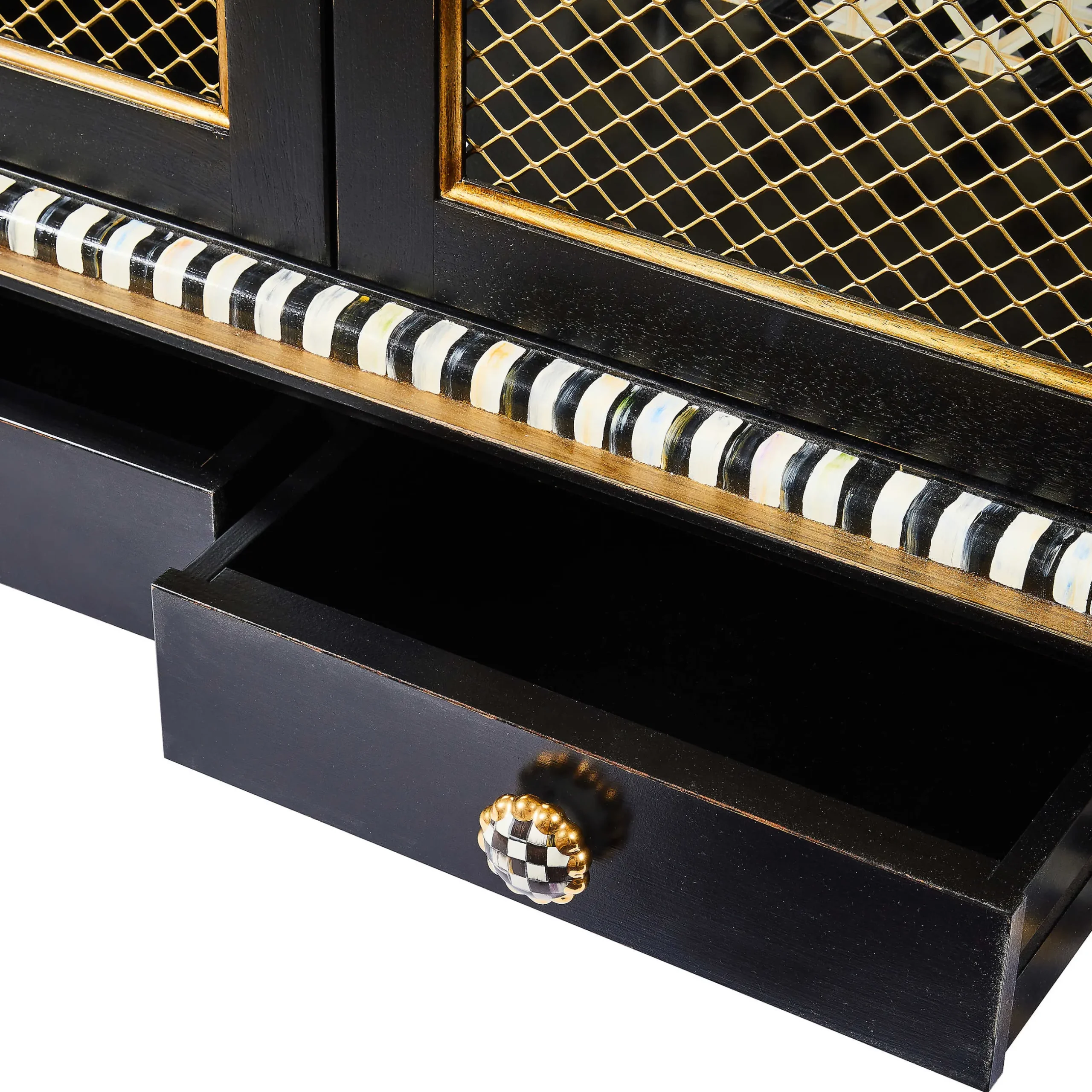 Storage Furniture|Dining Room & Kitchen|MacKenzie-Childs Courtly Criss-Cross Cabinet