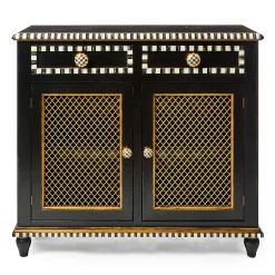 Storage Furniture|Dining Room & Kitchen|MacKenzie-Childs Courtly Criss-Cross Small Cabinet