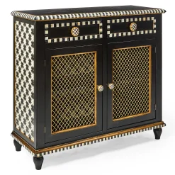 Storage Furniture|Dining Room & Kitchen|MacKenzie-Childs Courtly Criss-Cross Small Cabinet