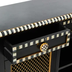 Storage Furniture|Dining Room & Kitchen|MacKenzie-Childs Courtly Criss-Cross Small Cabinet