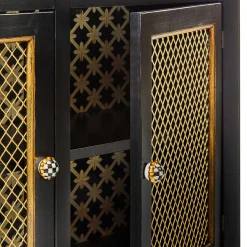 Storage Furniture|Dining Room & Kitchen|MacKenzie-Childs Courtly Criss-Cross Small Cabinet